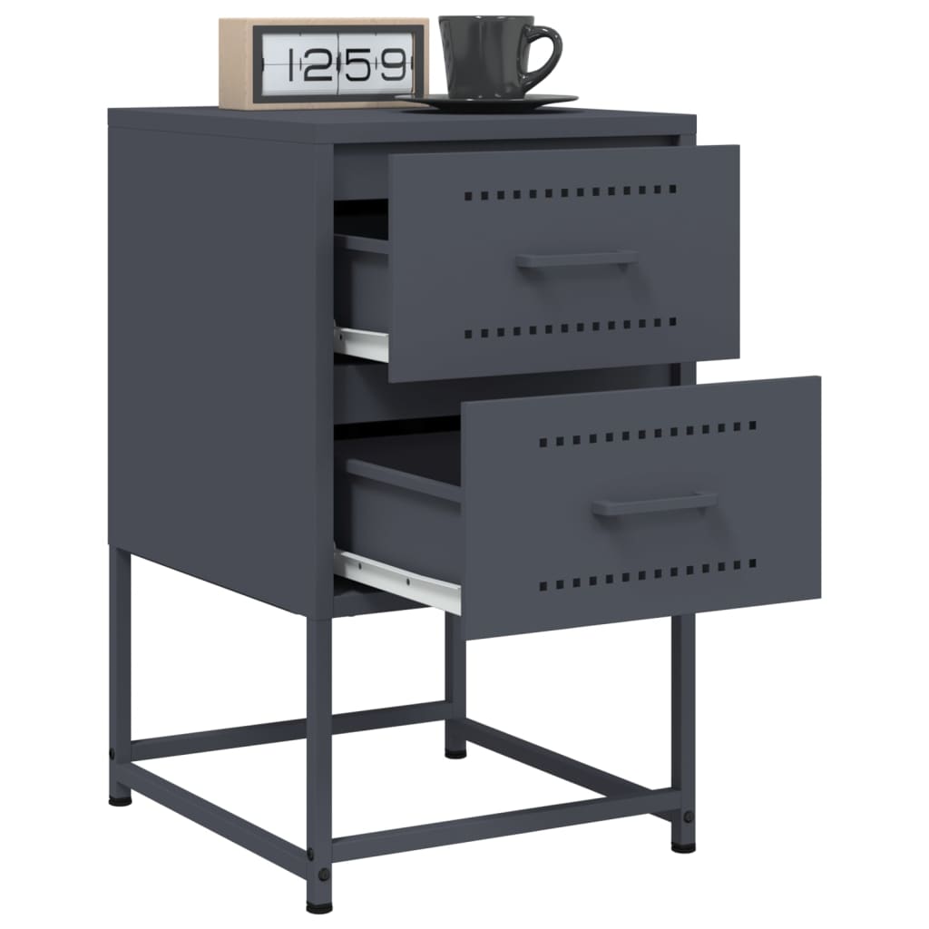 Bedside Cabinet Anthracite 36x39x60.5 cm Steel