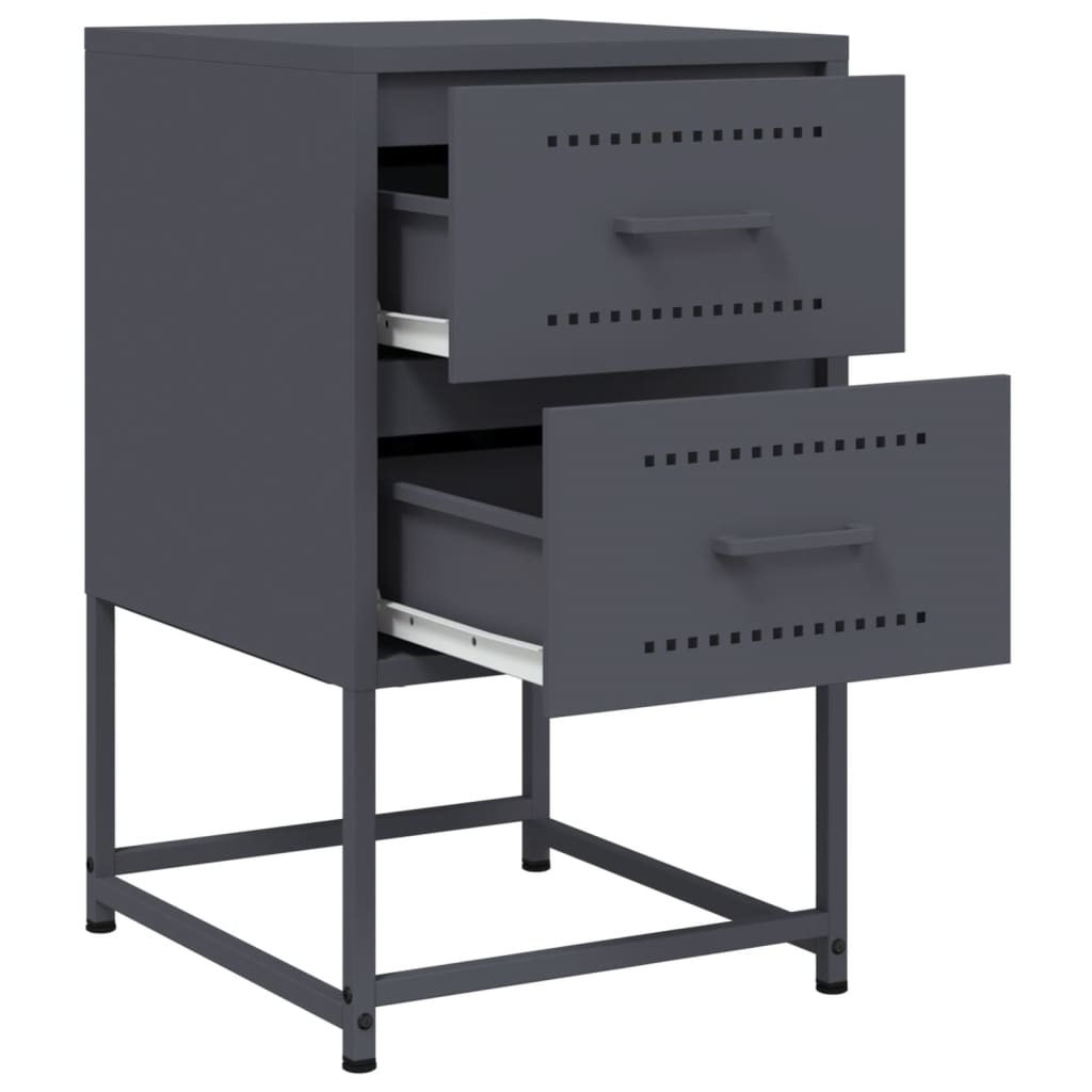 Bedside Cabinet Anthracite 36x39x60.5 cm Steel