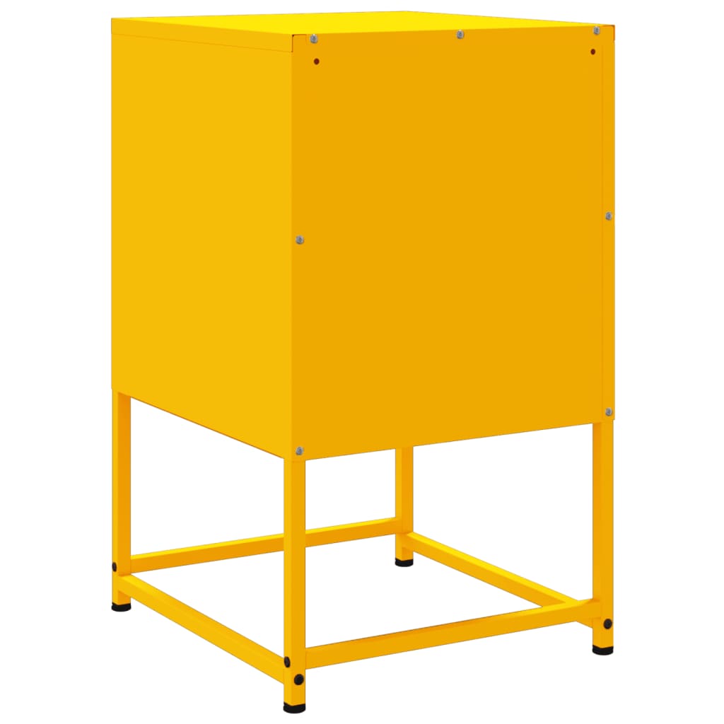 Bedside Cabinets 2 pcs Mustard Yellow 36x39x60.5 cm Steel