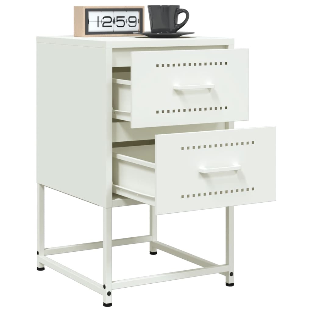 Bedside Cabinets 2 pcs White 36x39x60.5 cm Steel