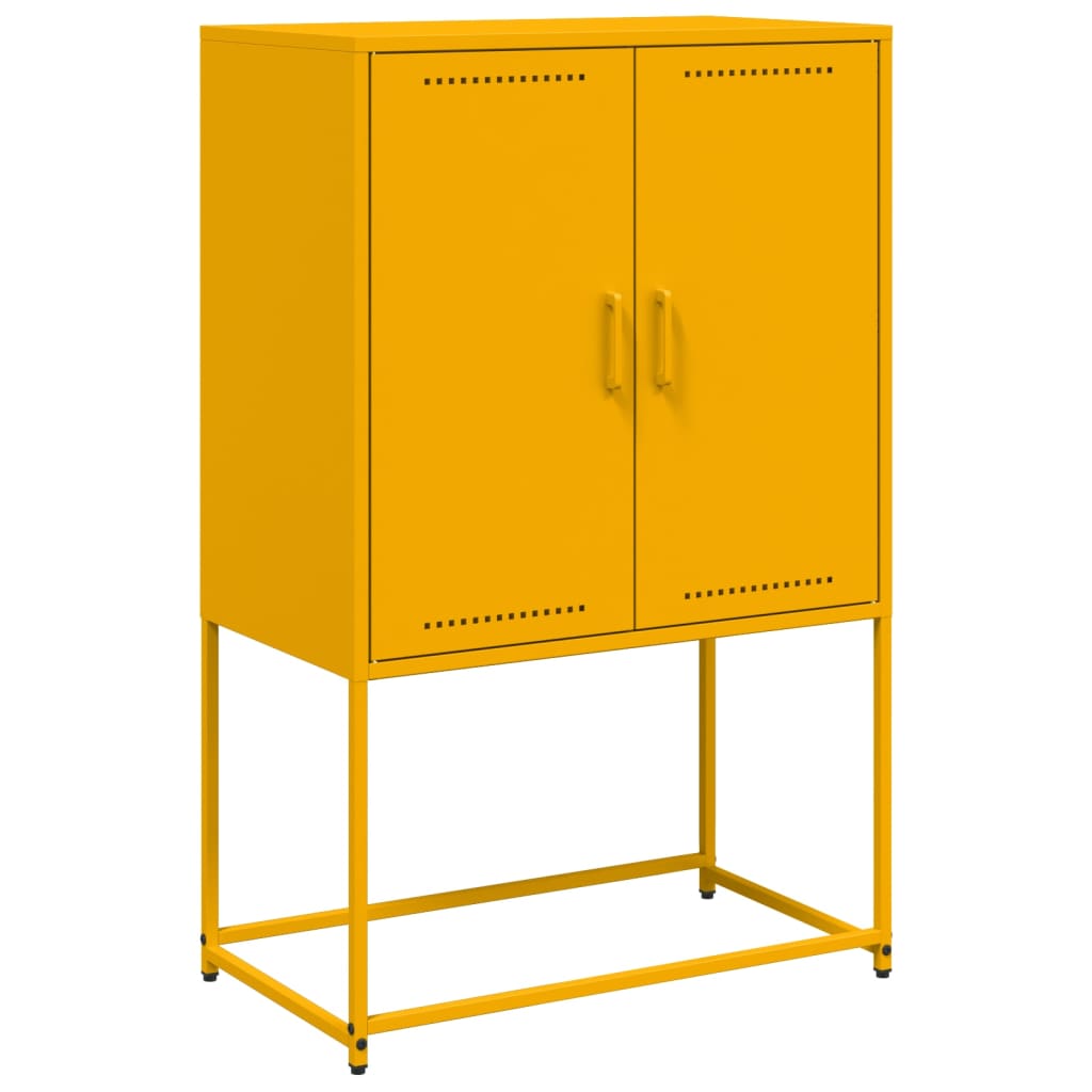 Highboard Mustard Yellow 68.5x38.5x107 cm Steel