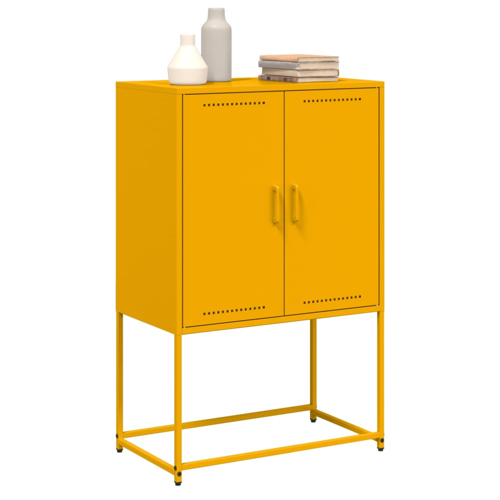 Highboard Mustard Yellow 68.5x38.5x107 cm Steel