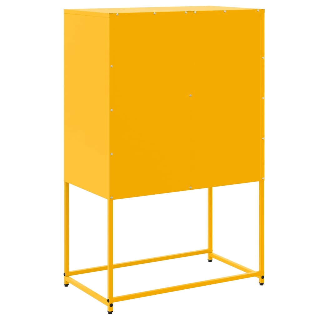 Highboard Mustard Yellow 68.5x38.5x107 cm Steel