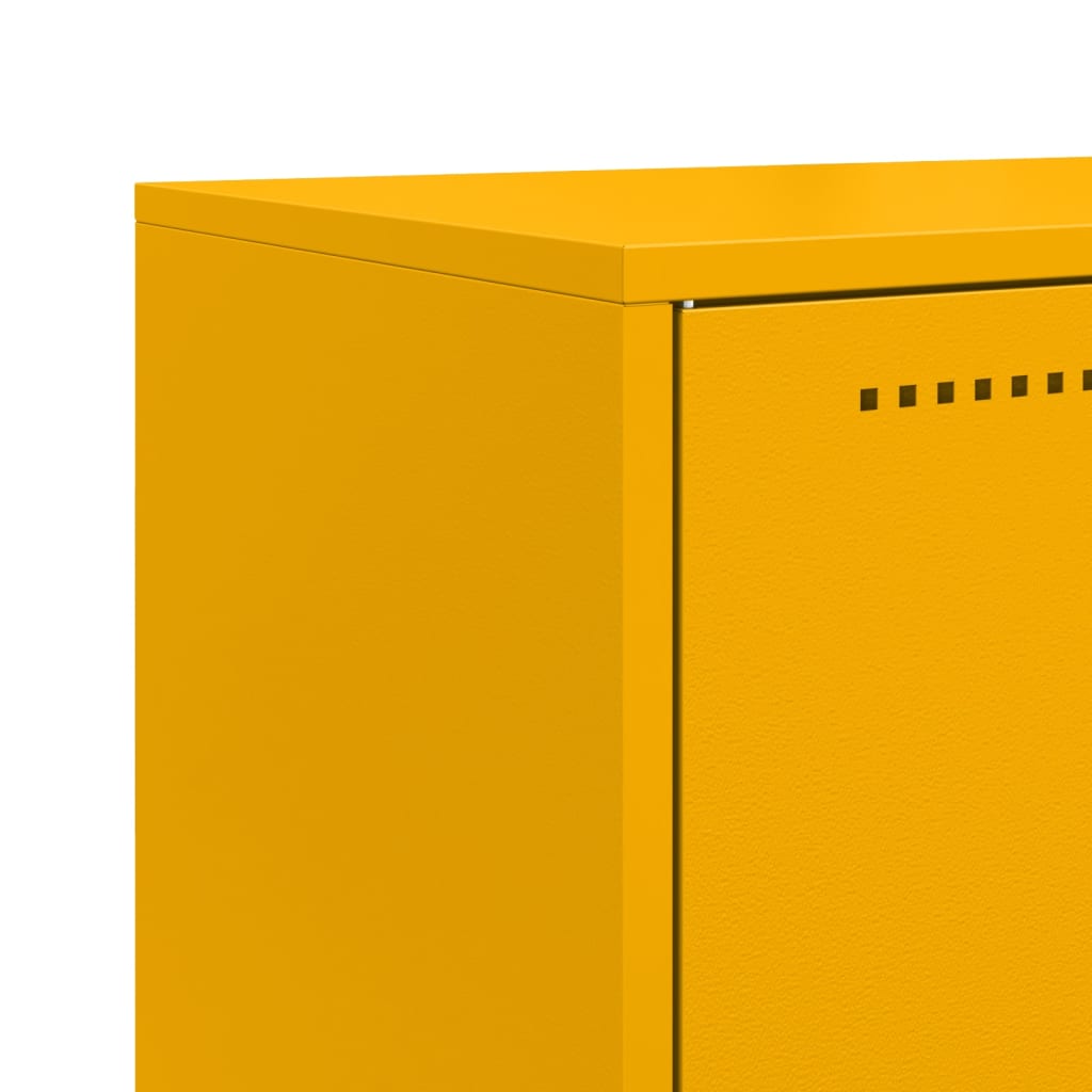 Highboard Mustard Yellow 68.5x38.5x107 cm Steel