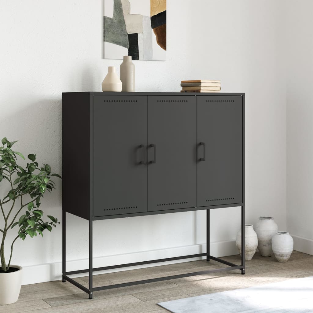 Highboard Black 100.5x39x107 cm Steel