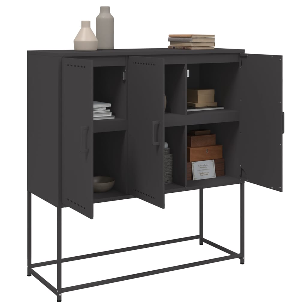 Highboard Black 100.5x39x107 cm Steel