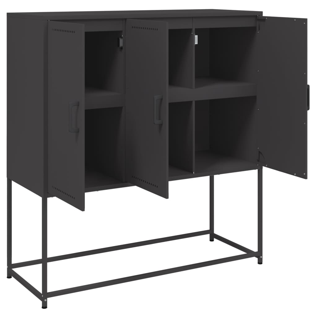 Highboard Black 100.5x39x107 cm Steel