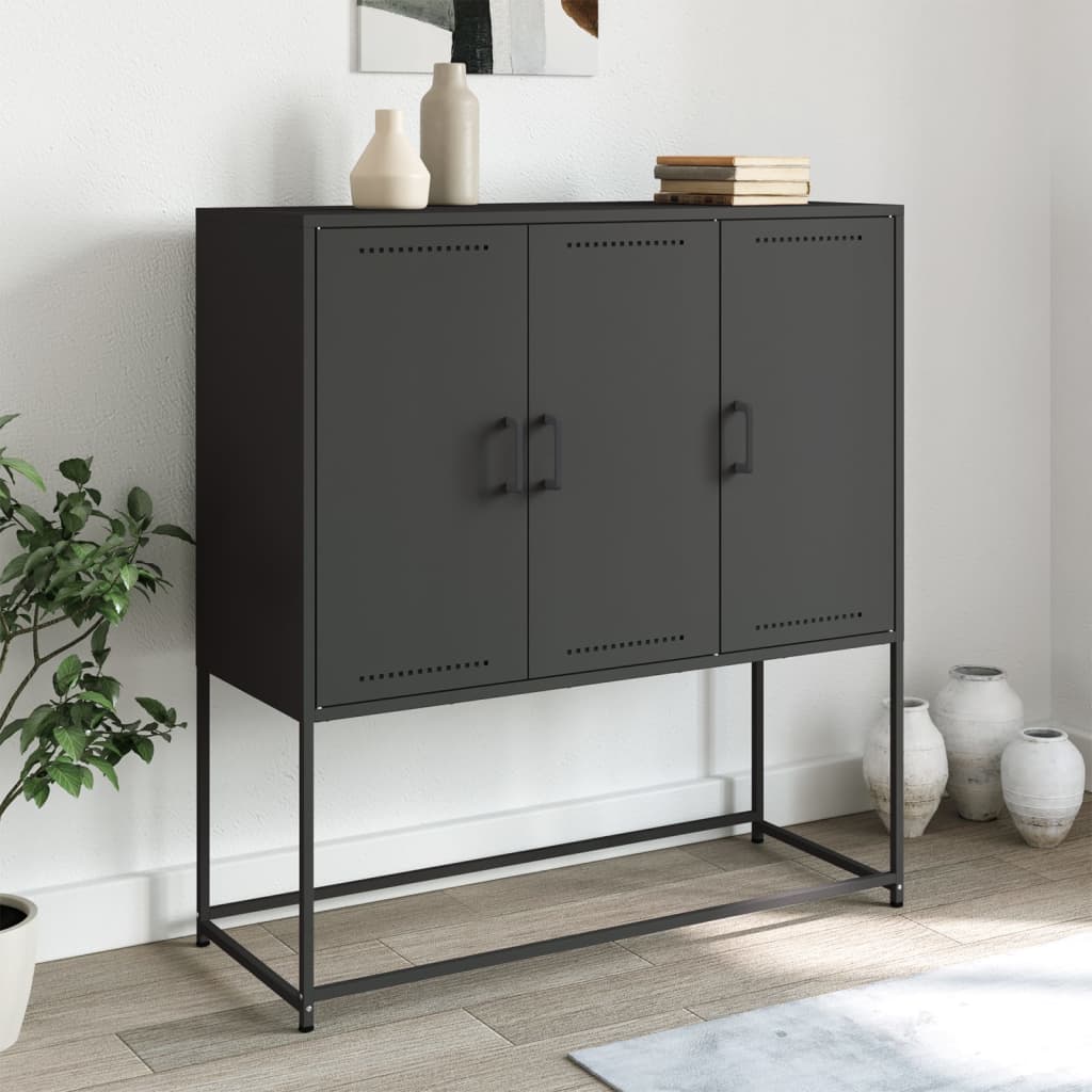 Highboard Black 100.5x39x107 cm Steel