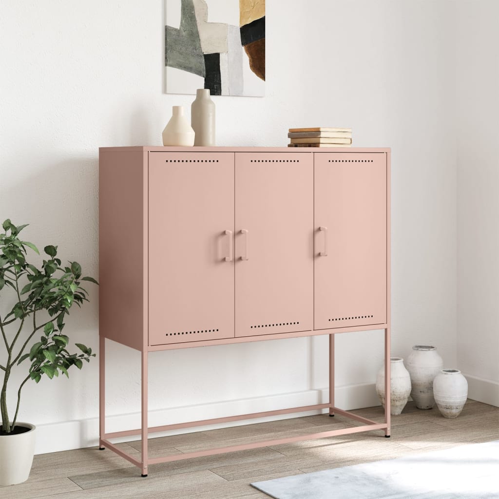 Highboard Pink 100.5x39x107 cm Steel