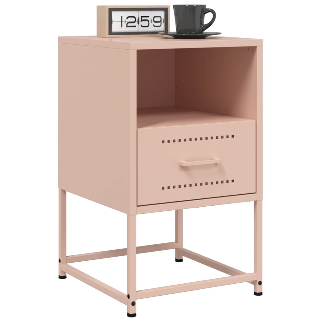 Bedside Cabinets 2 pcs Pink 36x39x60.5 cm Steel