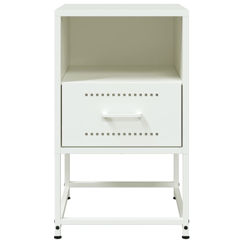 Bedside Cabinet White 36x39x60.5 cm Steel