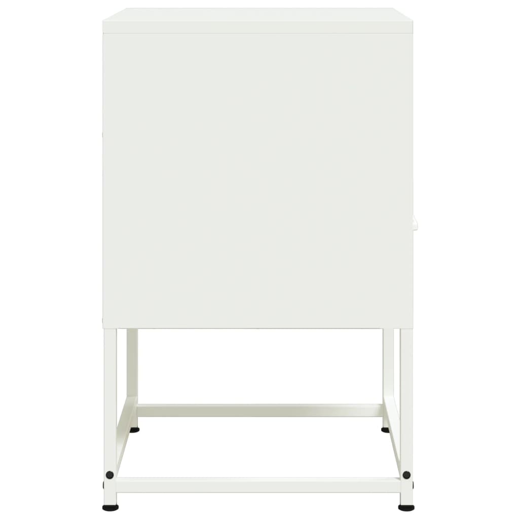 Bedside Cabinet White 36x39x60.5 cm Steel