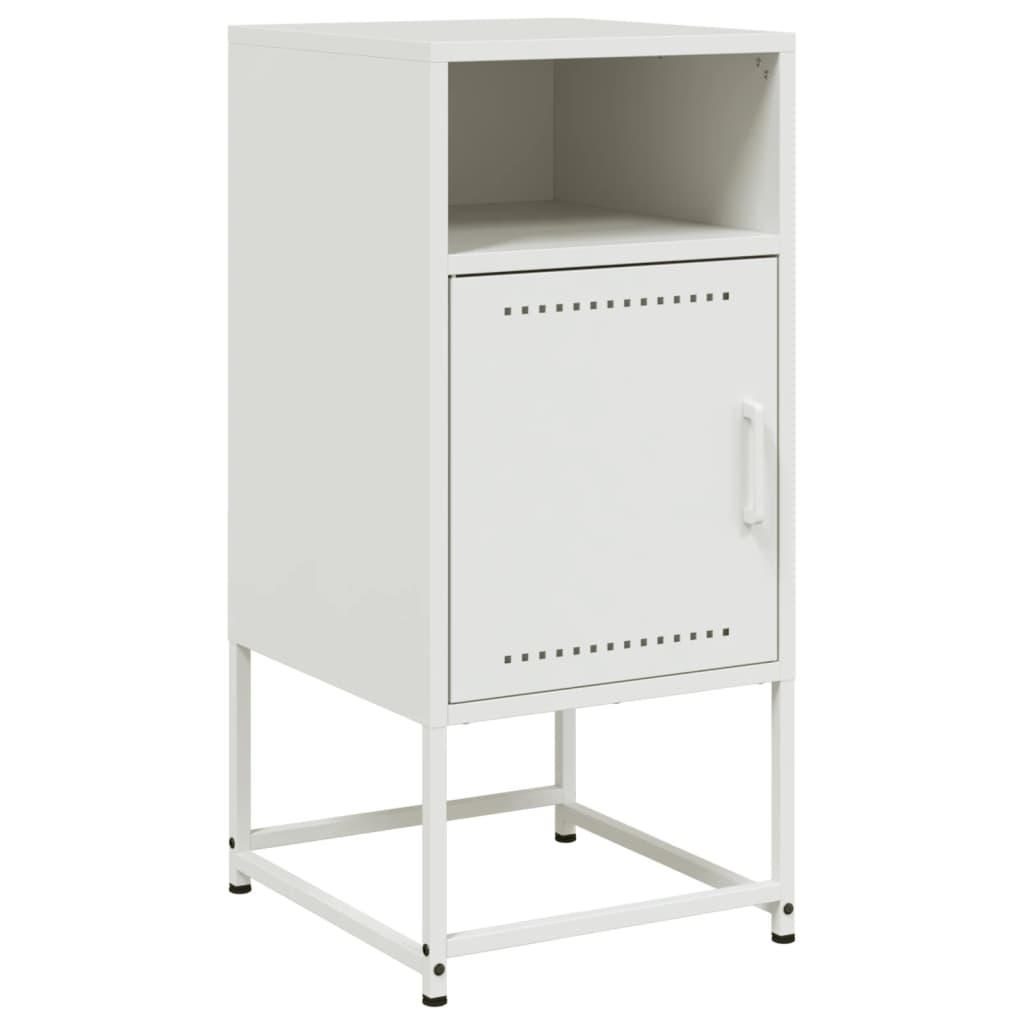 Bedside Cabinet White 36x39x78 cm Steel