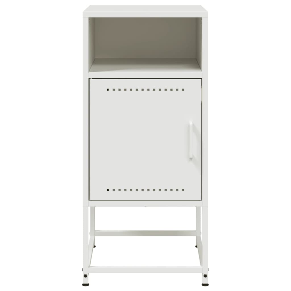 Bedside Cabinet White 36x39x78 cm Steel