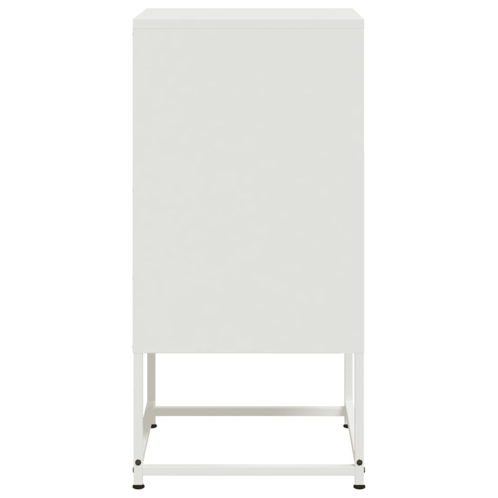 Bedside Cabinet White 36x39x78 cm Steel
