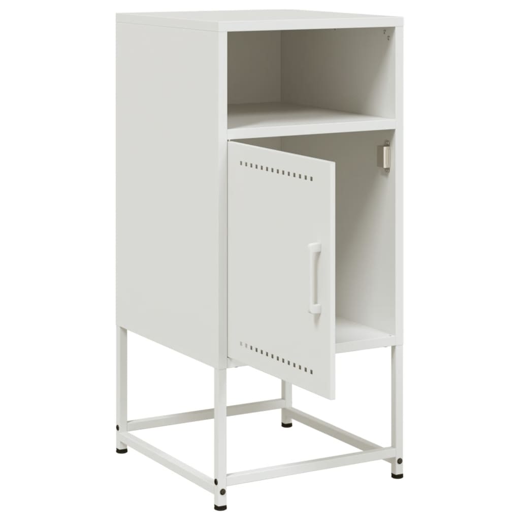 Bedside Cabinet White 36x39x78 cm Steel
