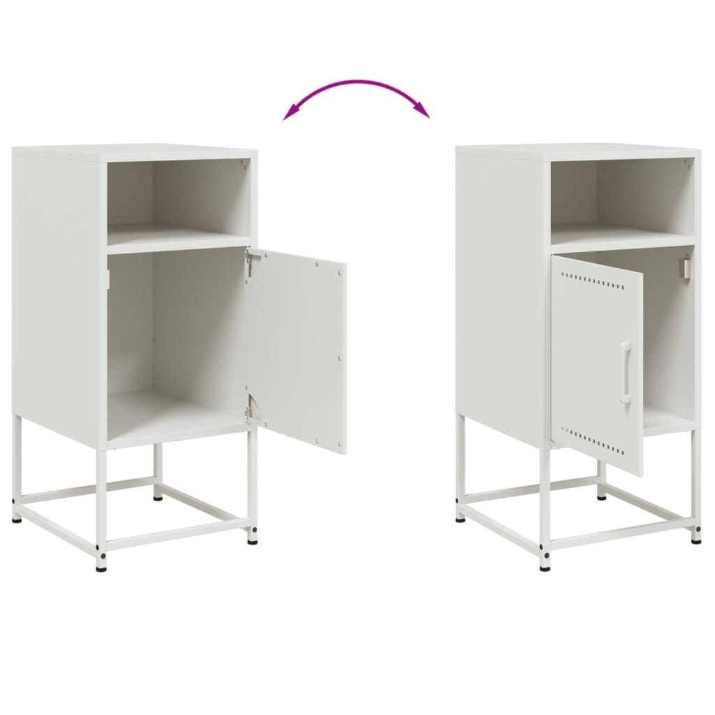 Bedside Cabinet White 36x39x78 cm Steel