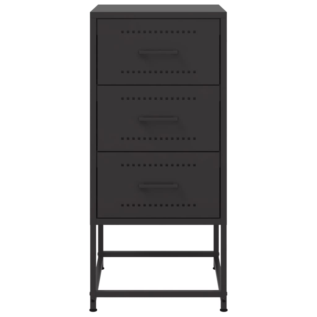 Bedside Cabinets 2 pcs Black 36x39x78 cm Steel