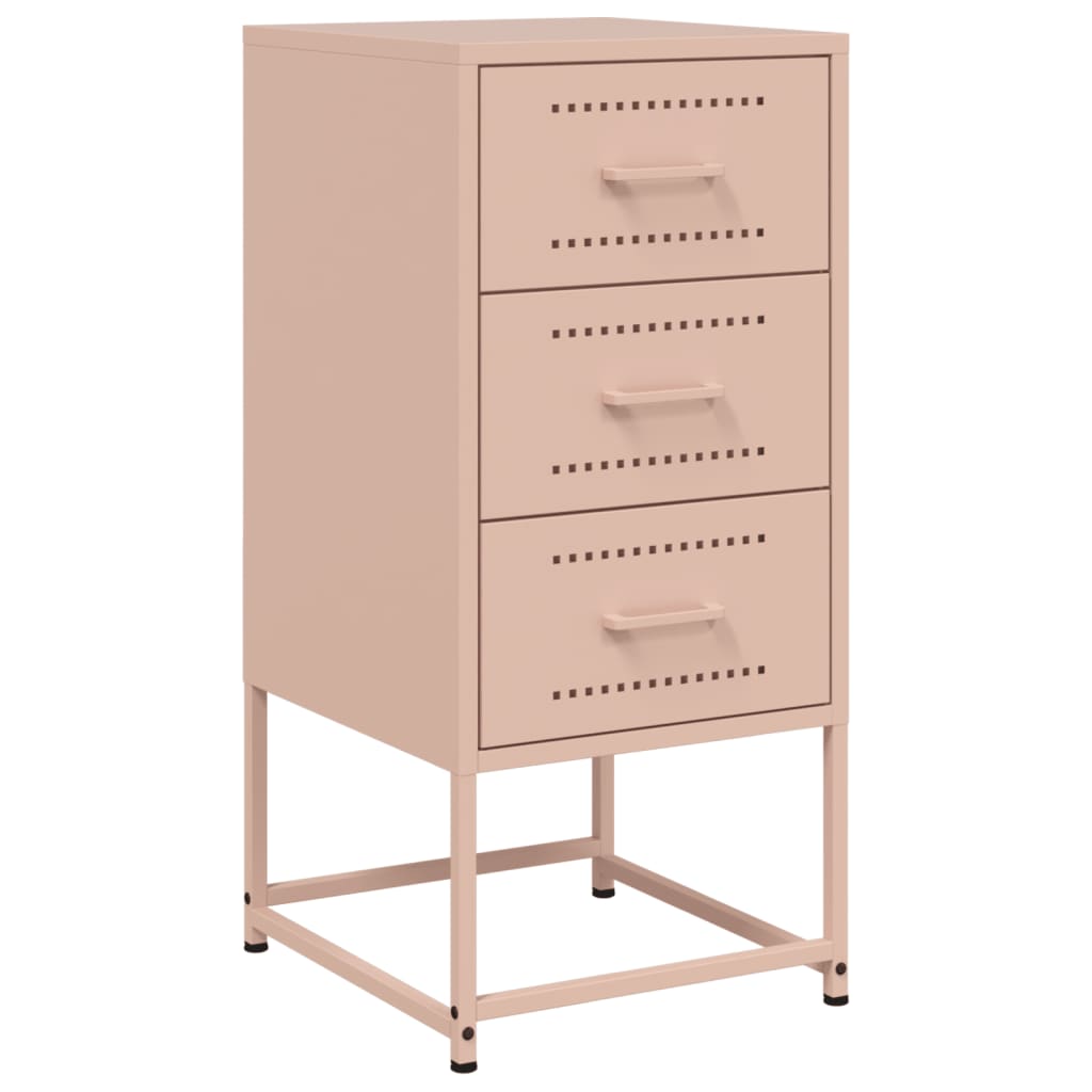 Bedside Cabinet Pink 36x39x78 cm Steel