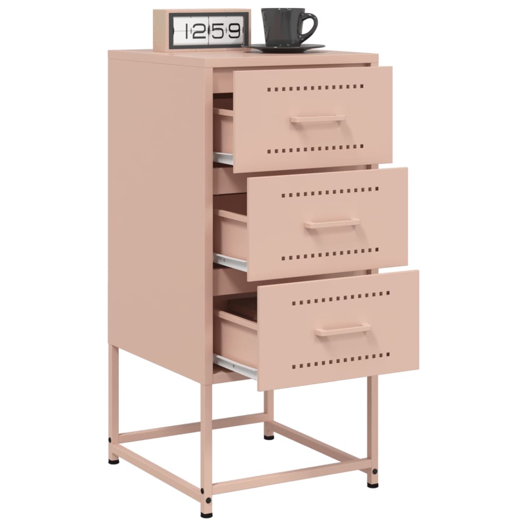 Bedside Cabinet Pink 36x39x78 cm Steel