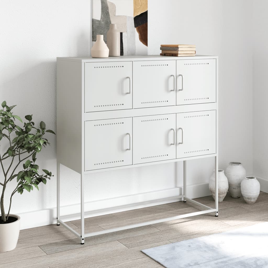 Sideboard White 100.5x39x107 cm Steel