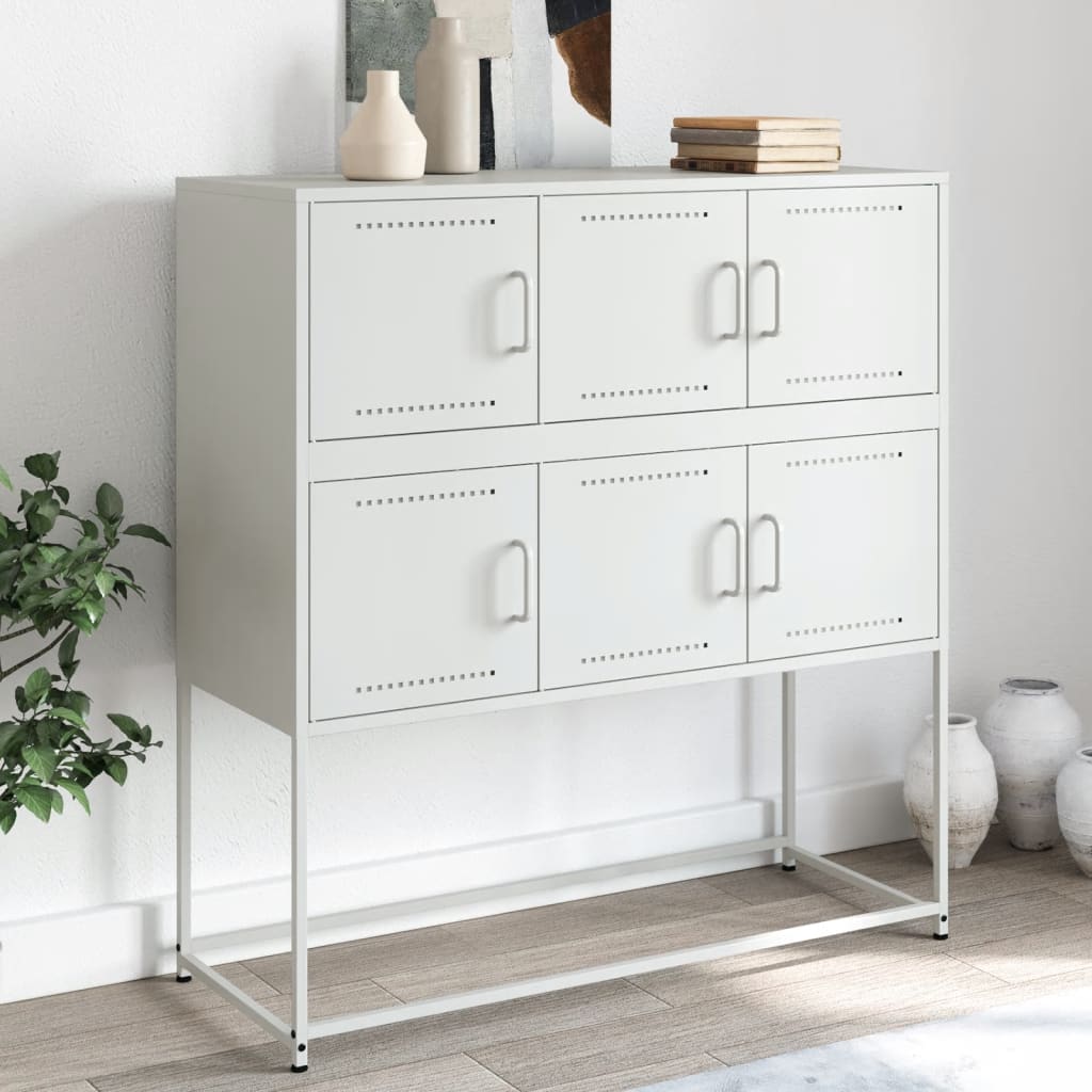 Sideboard White 100.5x39x107 cm Steel