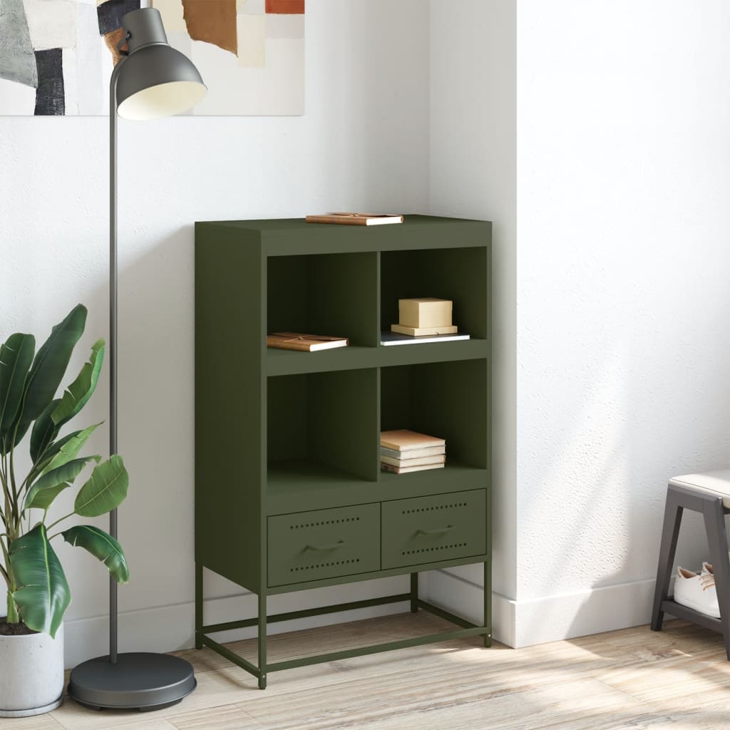 Highboard Olive Green 68.5x39 x111.5 cm Steel