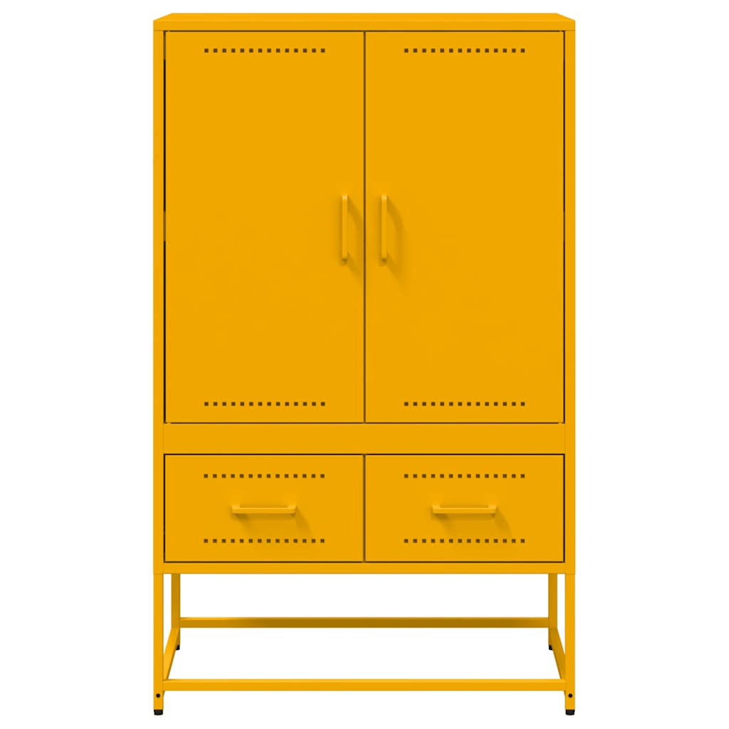 Highboard Mustard Yellow 68x39x111.5 cm Steel