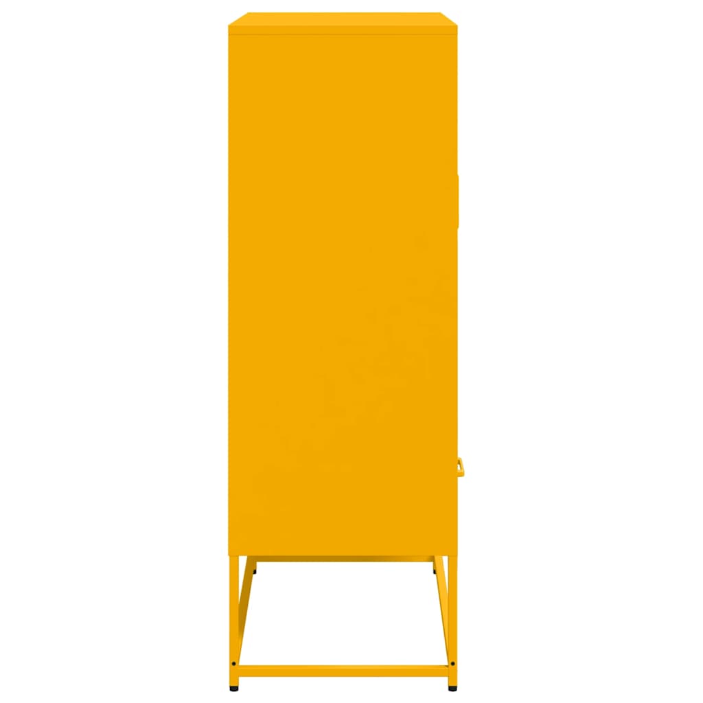 Highboard Mustard Yellow 68x39x111.5 cm Steel