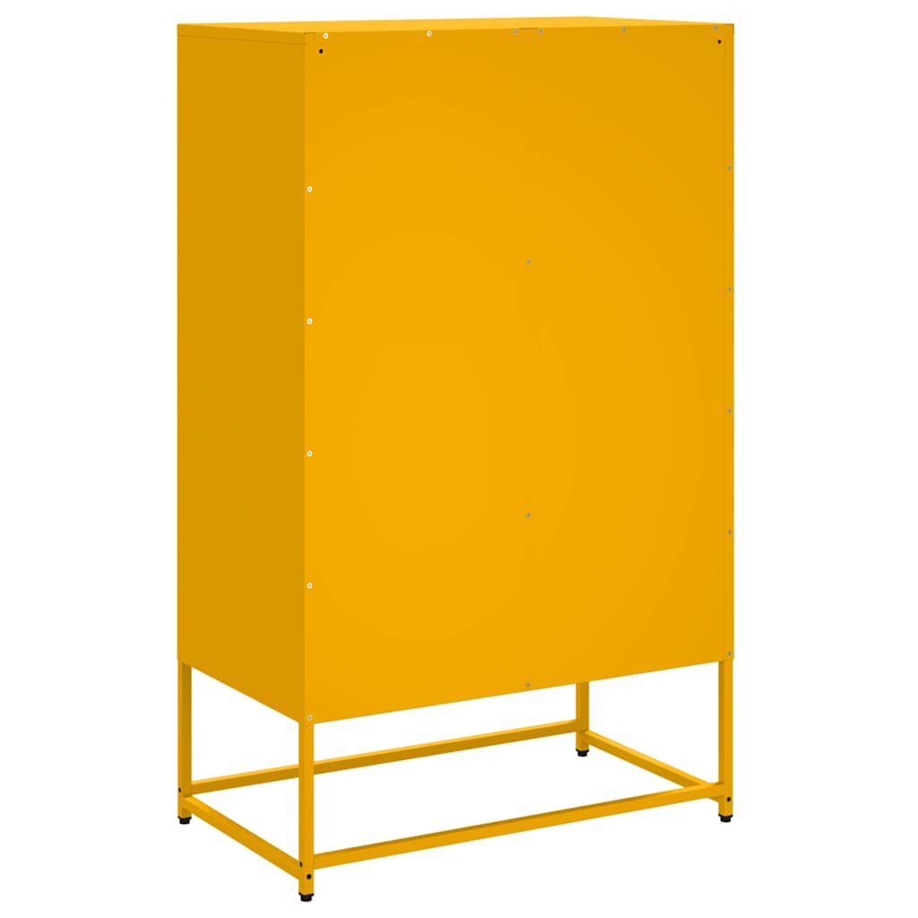 Highboard Mustard Yellow 68x39x111.5 cm Steel