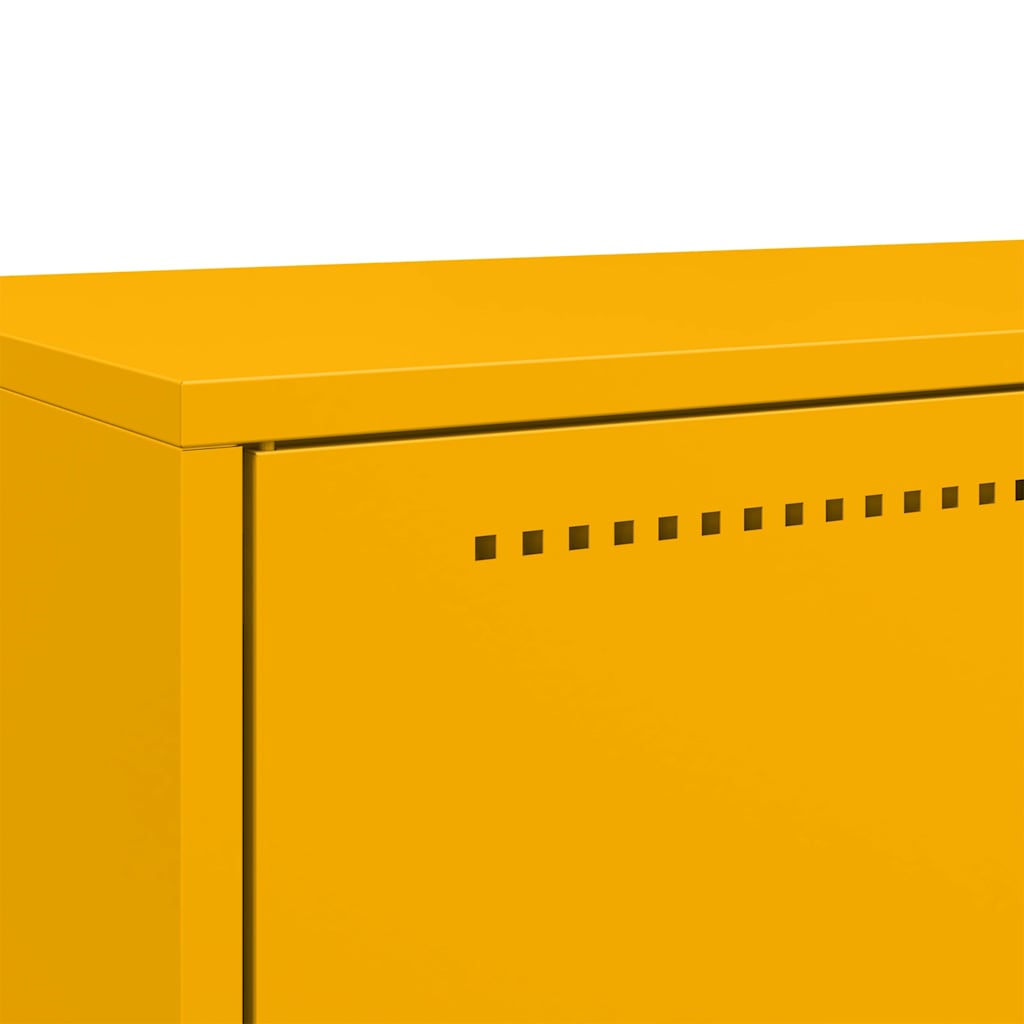 Highboard Mustard Yellow 68x39x111.5 cm Steel