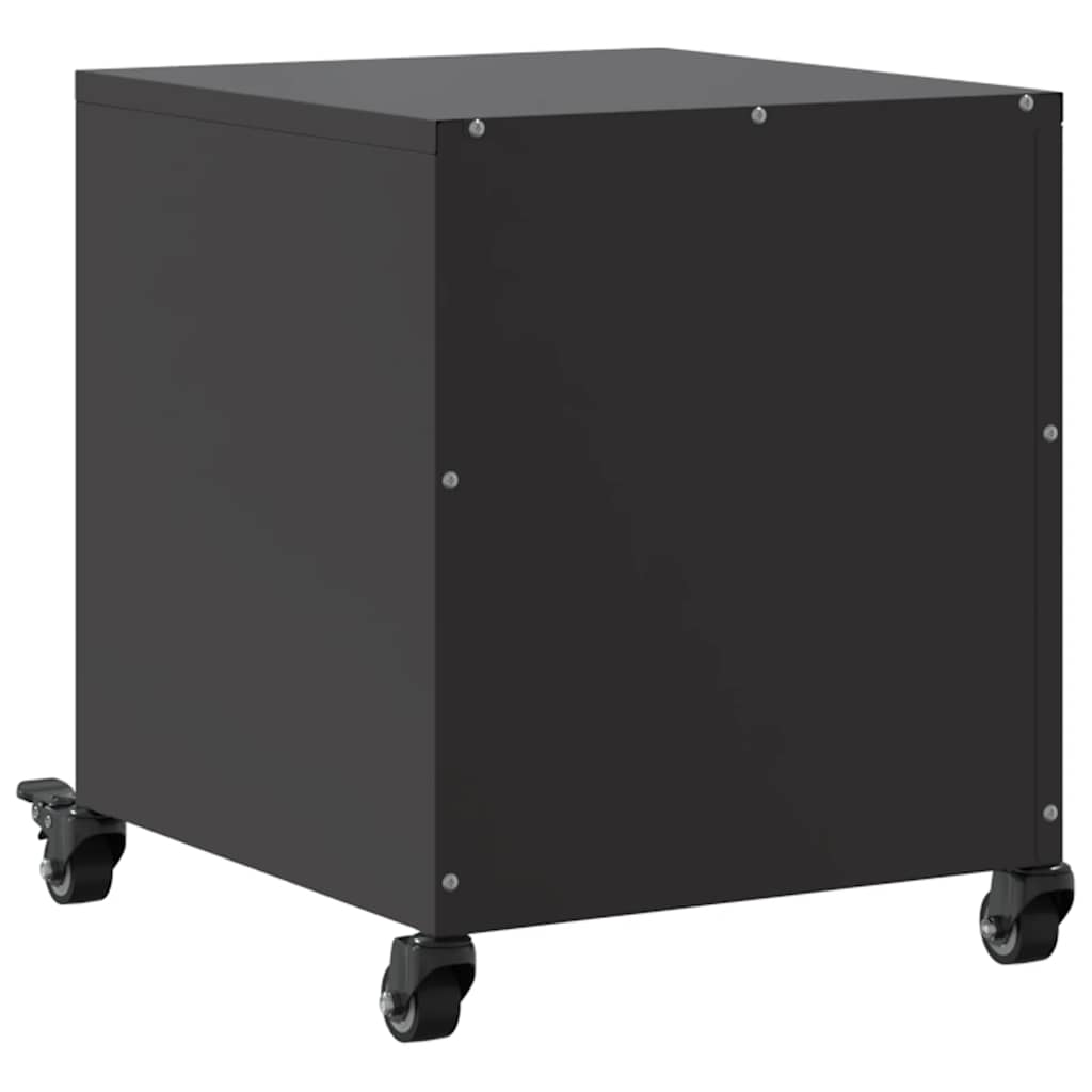 Bedside Cabinet Black 36x39x43.5 cm Steel