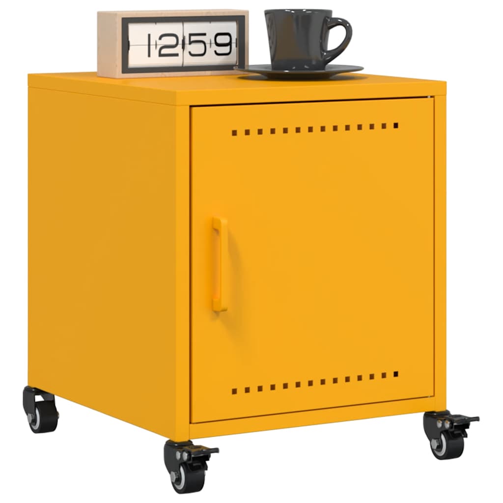 Bedside Cabinets 2 pcs Mustard Yellow 36x39x43.5 cm Steel