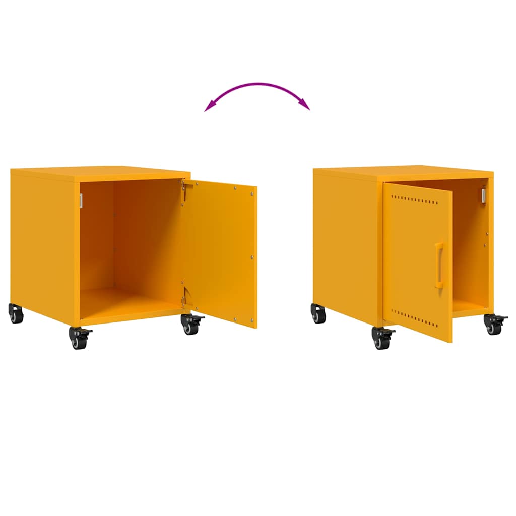 Bedside Cabinets 2 pcs Mustard Yellow 36x39x43.5 cm Steel