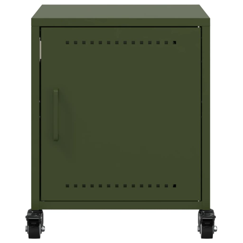 Bedside Cabinet Olive Green 36x39x43.5 cm Steel