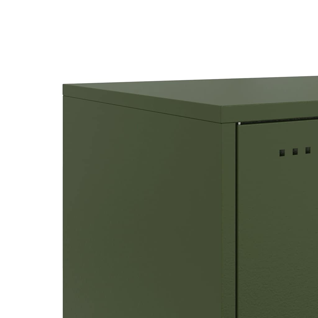 Bedside Cabinets 2 pcs Olive Green 36x39x43.5 cm Steel