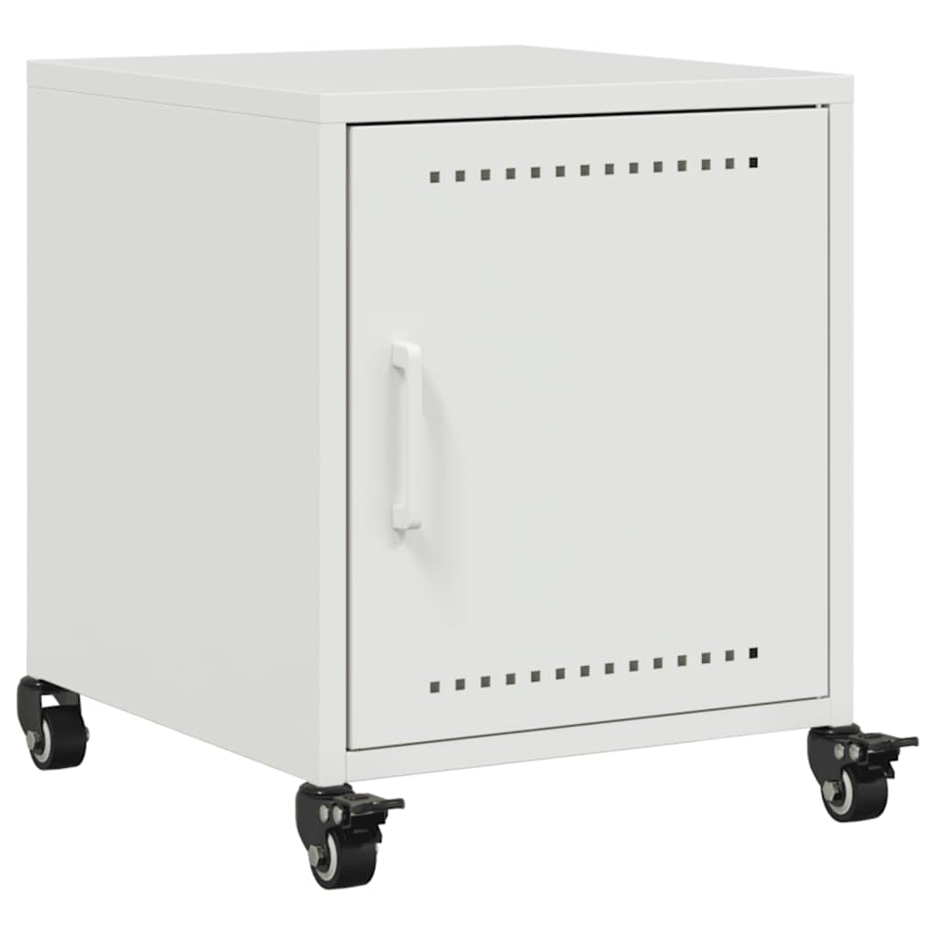 Bedside Cabinet White 36x39x43.5 cm Steel