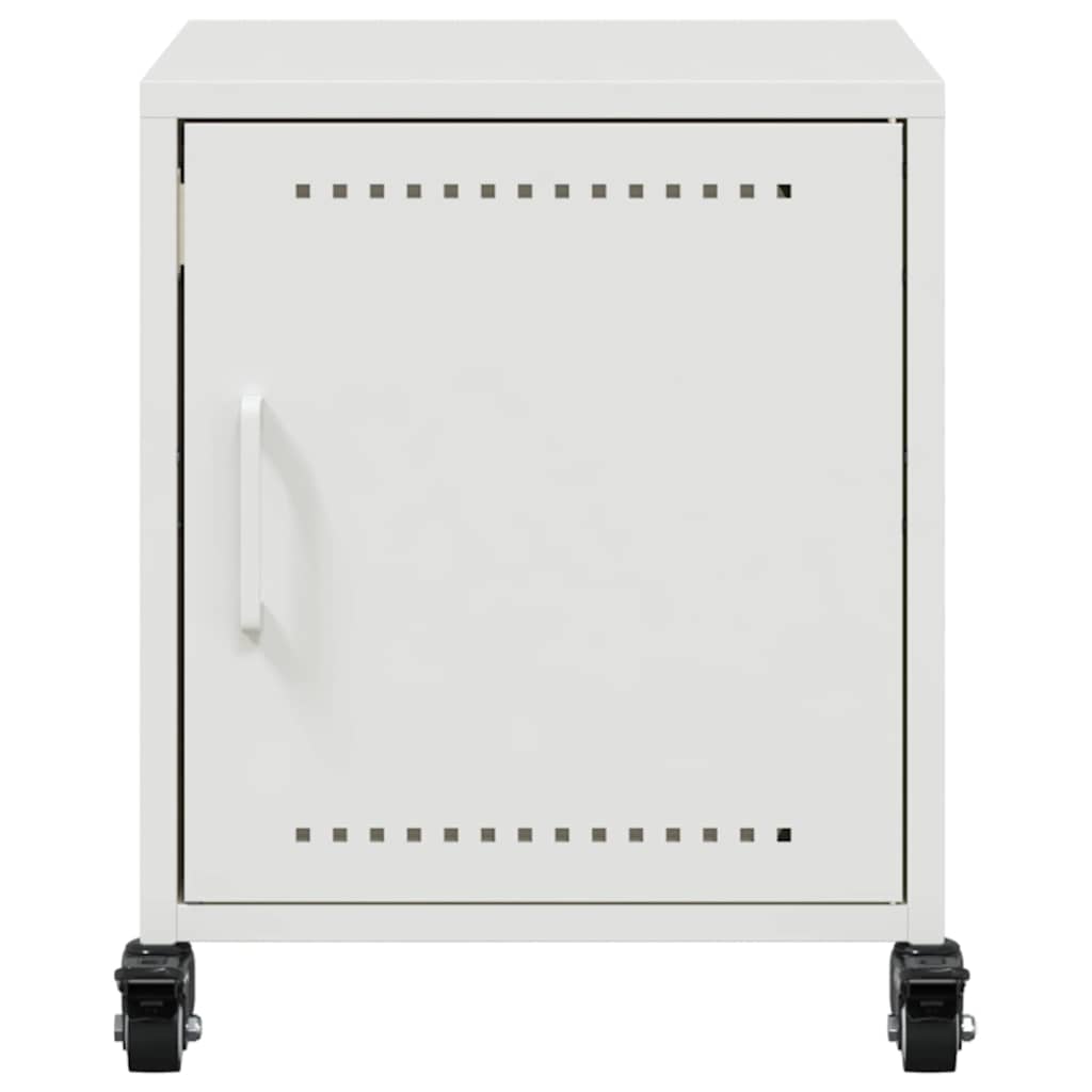 Bedside Cabinet White 36x39x43.5 cm Steel