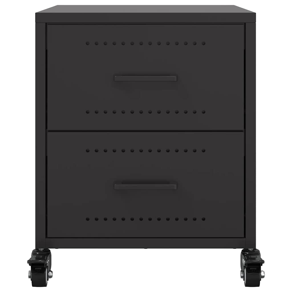 Bedside Cabinet Black 36x39x43.5 cm Steel