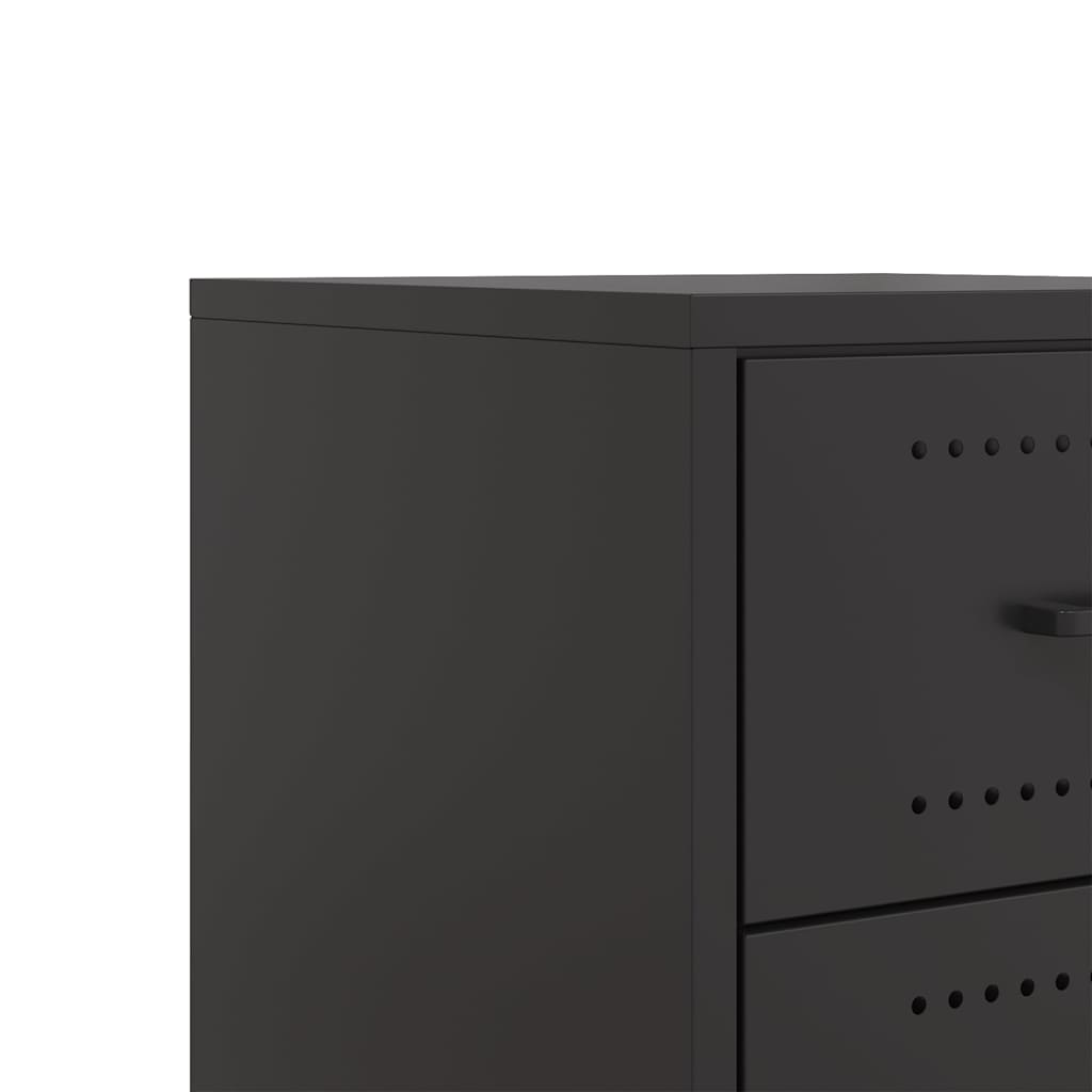 Bedside Cabinet Black 36x39x43.5 cm Steel
