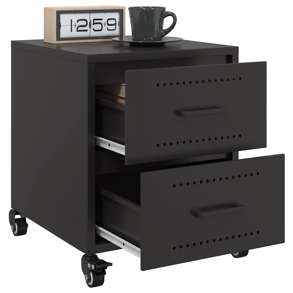 Bedside Cabinets 2 pcs Black 36x39x43.5 cm Steel