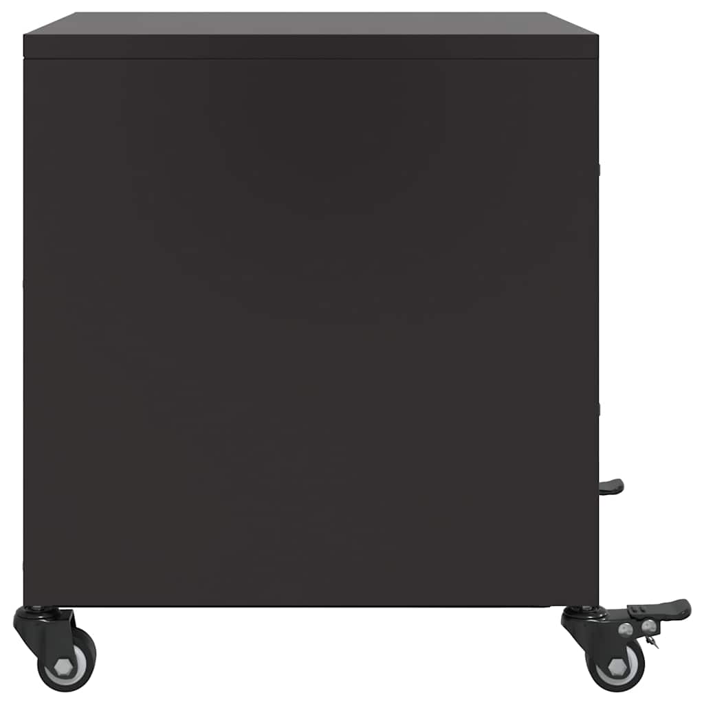 Bedside Cabinets 2 pcs Black 36x39x43.5 cm Steel