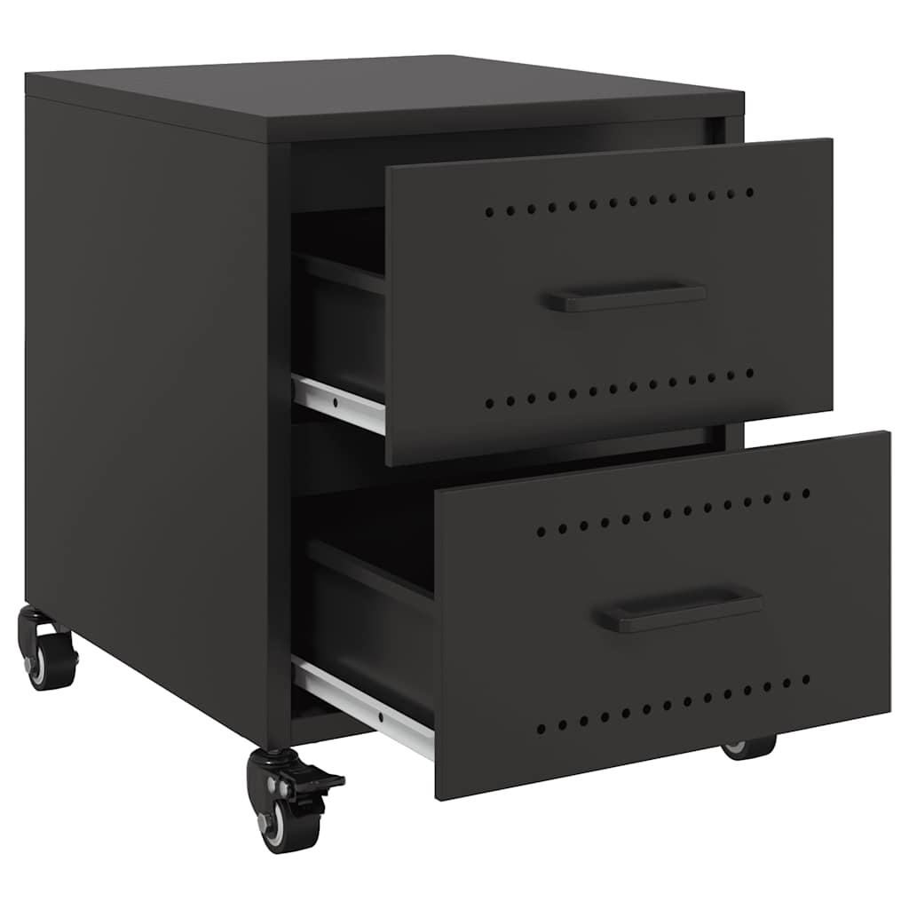 Bedside Cabinets 2 pcs Black 36x39x43.5 cm Steel