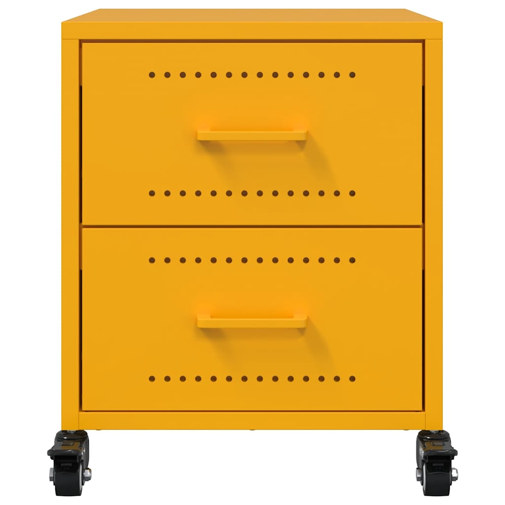 Bedside Cabinets 2 pcs Mustard Yellow 36x39x43.5 cm Steel