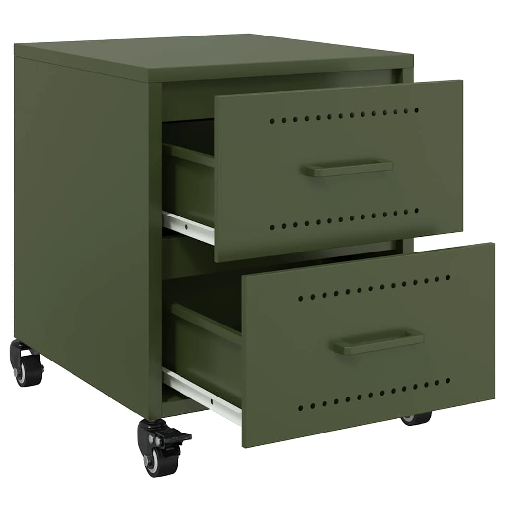 Bedside Cabinets 2 pcs Olive Green 36x39x43.5 cm Steel