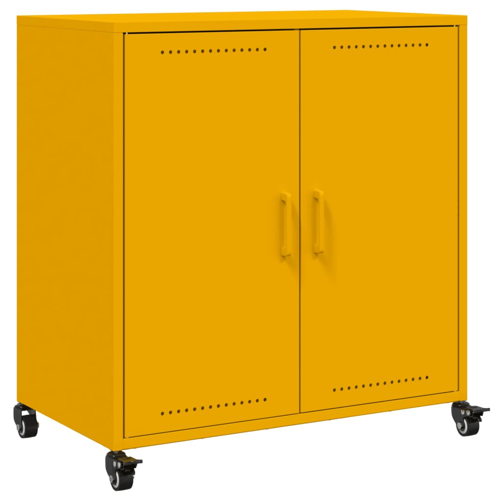 Sideboard Mustard Yellow 68x39x72 cm Steel