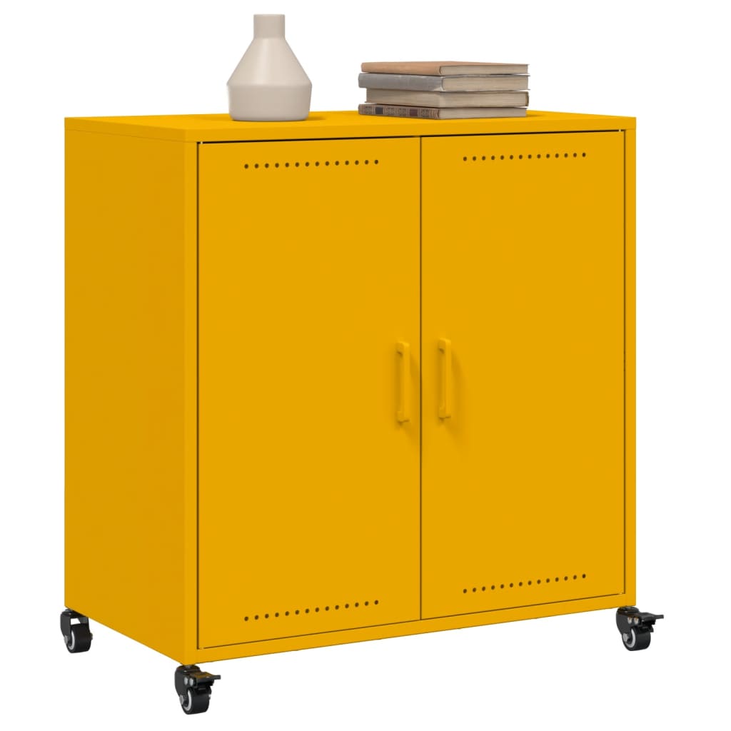 Sideboard Mustard Yellow 68x39x72 cm Steel