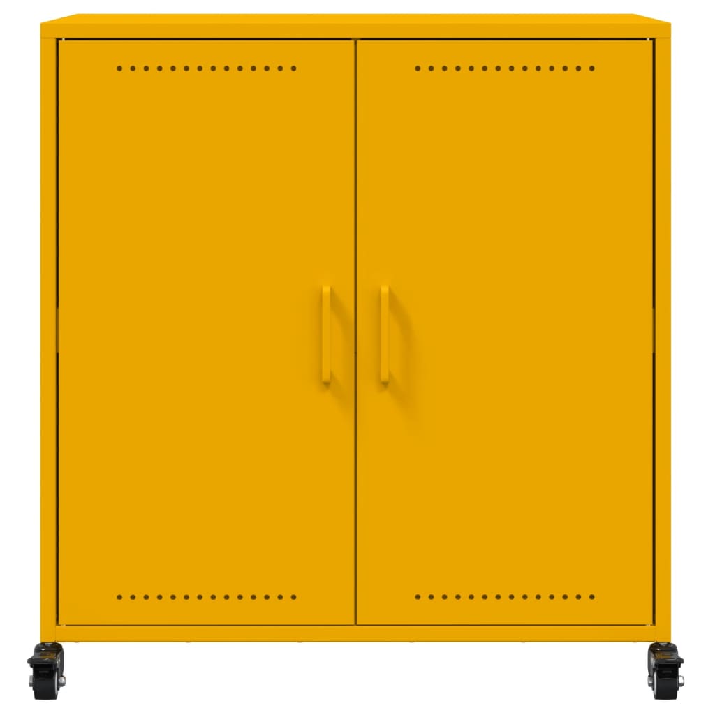 Sideboard Mustard Yellow 68x39x72 cm Steel