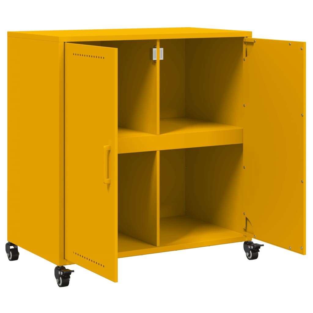 Sideboard Mustard Yellow 68x39x72 cm Steel