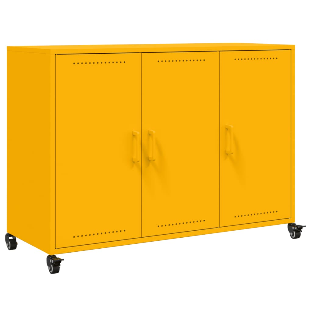 Sideboard Mustard Yellow 100.5x39x72 cm Steel